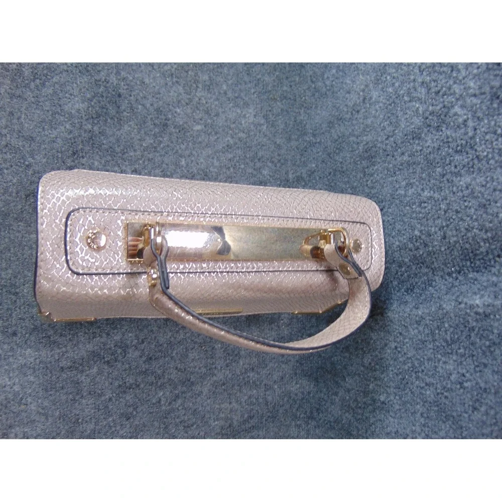 Dune‎ London Satchel Bag Taupe Snakeskin Metallic Crossbody Pouch FLAW READ